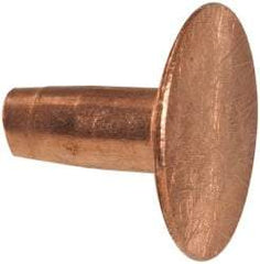 Made in USA - #10 Wire Body Diam, Flat Copper Belt Rivet with Washer - 3/8" Length Under Head, 7/16" Head Diam - A1 Tooling