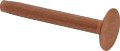 Made in USA - #10 Wire Body Diam, Flat Copper Belt Rivet with Washer - 1-1/4" Length Under Head, 7/16" Head Diam - A1 Tooling