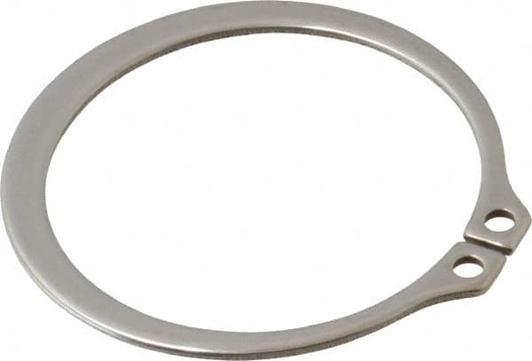 Rotor Clip - 1.886" Groove Diam, 2" Shaft Diam, Zinc-Plated Stainless Steel, Snap External Retaining Rings - 0.068" Groove Width, 0.057" Groove Depth, 0.062" Ring Thickness, Grade 15-7 Grade 632 - A1 Tooling