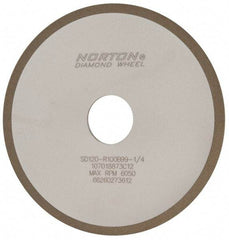 Norton - 6" Diam x 1-1/4" Hole x 1/8" Thick, 120 Grit Surface Grinding Wheel - Diamond, Type 1A1, Fine Grade, Resinoid Bond - A1 Tooling