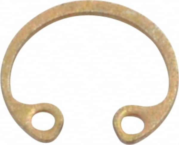 Rotor Clip - 0.015" Thick, Zinc Yellow Dichromate Finish, Steel Snap Internal Retaining Ring - 0.02" Groove Width, 0.009" Groove Depth, 0.268" Groove Diam, Grade 1060-1090 - A1 Tooling