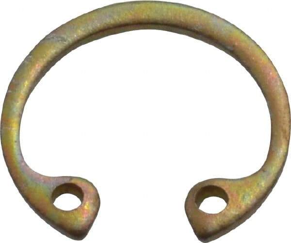 Rotor Clip - 0.035" Thick, Zinc Yellow Dichromate Finish, Steel Snap Internal Retaining Ring - 0.039" Groove Width, 0.015" Groove Depth, 0.53" Groove Diam, Grade 1060-1090 - A1 Tooling