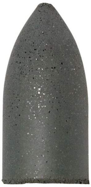 Cratex - 7/8" Max Diam x 1-3/4" Long, Cone, Rubberized Point - Very Fine Grade, Silicon Carbide, 1/4" Arbor Hole, Unmounted - A1 Tooling