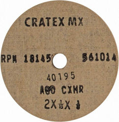 Cratex - 2" Diam x 1/4" Hole x 1/16" Thick, 80 Grit Surface Grinding Wheel - Aluminum Oxide, Type 1, Medium Grade, 18,145 Max RPM, No Recess - A1 Tooling