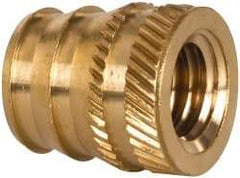 E-Z LOK - 3/8-16, 0.488" Small to 0.54" Large End Hole Diam, Brass Double Vane Tapered Hole Threaded Insert - 9/16" Insert, 0.493" Pilot Diam, 5/8" OAL, 0.293" Min Wall Thickness - A1 Tooling