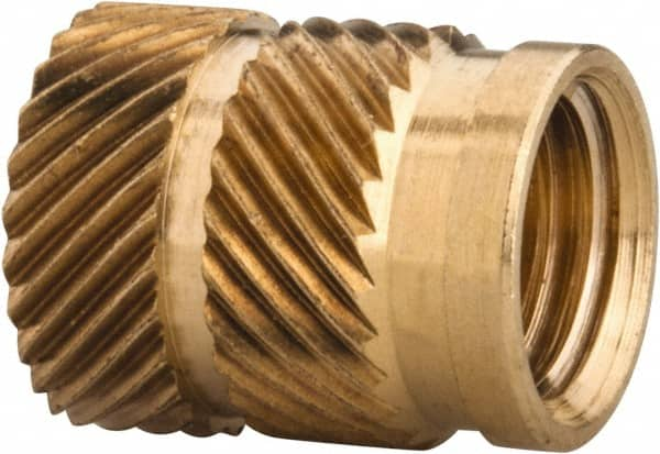 E-Z LOK - 5/16 24 UNF, 0.403" Diam, Brass Unheaded Heat Installed Threaded Insert - 0.378" Hole, 1/2" OAL, 0.403" Head Diam - A1 Tooling