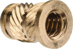 E-Z LOK - #10 24 UNC, 0.278" Diam, Brass Headed Heat Installed Threaded Insert - 1/4" Hole, 0.418" OAL x 0.04" High, 5/16" Head Diam - A1 Tooling