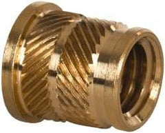 E-Z LOK - 3/8 16 UNC, 0.494" Diam, Brass Headed Heat Installed Threaded Insert - 15/32" Hole, 9/16" OAL x 0.065" High, 0.551" Head Diam - A1 Tooling