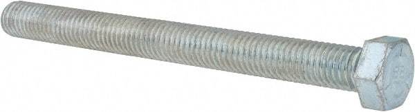 Made in USA - 1/2-13 UNC, 5-1/2" Length Under Head Hex Head Cap Screw - Fully Threaded, Grade 5 Steel, Zinc-Plated Finish, 3/4" Hex - A1 Tooling