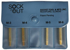 Sock It Out - 4 Piece Button Head Cap Screw Extractor Set - Screw Range 3 to 6mm - A1 Tooling