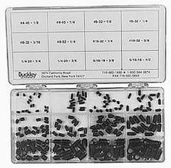 Made in USA - 144 Piece, M4x0.70 to M10x1.50, Alloy Steel Set Screw Assortment - Hex Head, Hex Socket Drive, 4 to 16mm Long - A1 Tooling