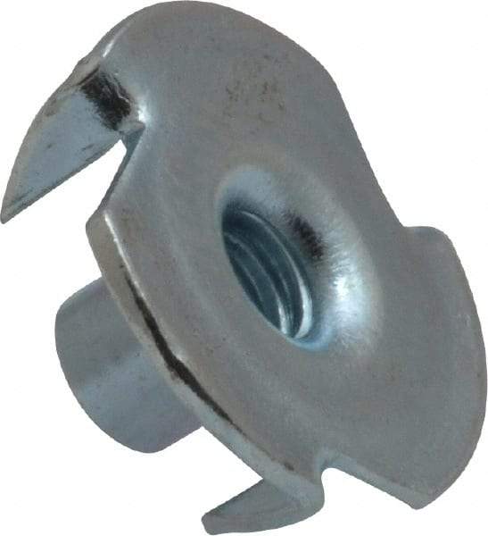 Value Collection - #10-24 Zinc-Plated Steel Standard Tee Nut - 5/16" Barrel Length, 3/4" Flange Diam, 3 Prongs - A1 Tooling