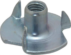 Value Collection - #10-32 Zinc-Plated Steel Standard Tee Nut - 5/16" Barrel Length, 3/4" Flange Diam, 3 Prongs - A1 Tooling