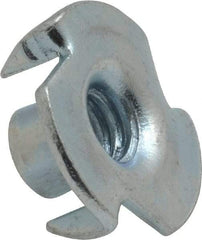 Value Collection - 1/4-20 Zinc-Plated Steel Standard Tee Nut - 5/16" Barrel Length, 3/4" Flange Diam, 3 Prongs - A1 Tooling