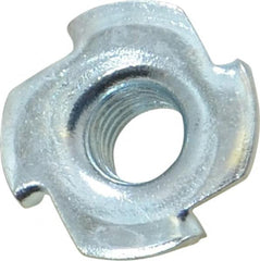 Value Collection - 3/8-16 Zinc-Plated Steel Standard Tee Nut - 7/16" Barrel Length, 1" Flange Diam, 3 Prongs - A1 Tooling