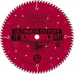 Freud - 10" Diam, 5/8" Arbor Hole Diam, 80 Tooth Wet & Dry Cut Saw Blade - Carbide-Tipped, Standard Round Arbor - A1 Tooling