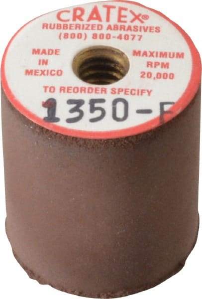 Cratex - 7/8" Max Diam x 1" Long, Cylinder, Rubberized Point - Fine Grade, Silicon Carbide, 1/4" Arbor Hole, Unmounted - A1 Tooling