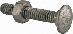 Value Collection - 1/4-20 UNC 1-1/2" Length Under Head, Standard Square Neck, Carriage Bolt - 1006-1050 Steel, Galvanized Zinc-Plated Finish - A1 Tooling