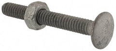 Value Collection - 1/4-20 UNC 2" Length Under Head, Standard Square Neck, Carriage Bolt - 1006-1050 Steel, Galvanized Zinc-Plated Finish - A1 Tooling