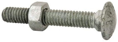 Value Collection - 5/16-18 UNC 2" Length Under Head, Standard Square Neck, Carriage Bolt - 1006-1050 Steel, Galvanized Zinc-Plated Finish - A1 Tooling