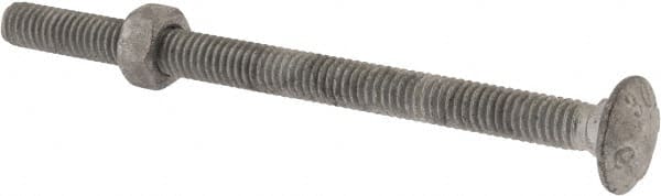 Value Collection - 5/16-18 UNC 4-1/2" Length Under Head, Standard Square Neck, Carriage Bolt - 1006-1050 Steel, Galvanized Zinc-Plated Finish - A1 Tooling