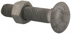 Value Collection - 1/2-13 UNC 2-1/2" Length Under Head, Standard Square Neck, Carriage Bolt - 1006-1050 Steel, Galvanized Zinc-Plated Finish - A1 Tooling