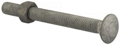 Value Collection - 1/2-13 UNC 5" Length Under Head, Standard Square Neck, Carriage Bolt - 1006-1050 Steel, Galvanized Zinc-Plated Finish - A1 Tooling