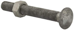 Value Collection - 5/8-11 UNC 5" Length Under Head, Standard Square Neck, Carriage Bolt - 1006-1050 Steel, Galvanized Zinc-Plated Finish - A1 Tooling