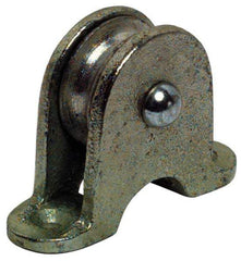 Value Collection - Single Open Upright Mount Guidance Pulley - Sheave, 2 Inch Outside Diameter, Fibrous Rope, 1/2 Inch Diameter, 0.209 Inch to 0.22 Inch Mounting Hole Diameter Malleable Iron, Galvanized Finish - A1 Tooling