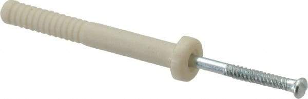 Value Collection - 1/4" Diam, 1/4" Drill, 2" OAL, Hammer Drive Concrete Anchor - Nylon, Zinc-Plated Finish, Round Head - A1 Tooling