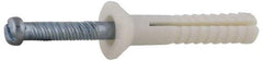 Value Collection - 1/4" Diam, 1/4" Drill, 2" OAL, 1-1/4" Min Embedment Hammer Drive Concrete Anchor - Nylon, Zinc-Plated Finish, Flat Head - A1 Tooling