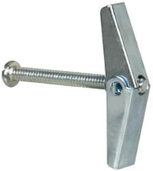 Value Collection - 3/16" Screw, 3/16" Diam, 2" Long, Toggle Bolt Drywall & Hollow Wall Anchor - 3/16" Drill, Zinc Plated, Steel, Use in Concrete, & Masonry, Hollow Tile, Plaster & Wallboard - A1 Tooling