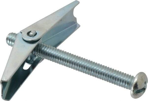 Value Collection - 5/16" Screw, 5/16" Diam, 3" Long, Toggle Bolt Drywall & Hollow Wall Anchor - 5/16" Drill, Zinc Plated, Steel, Use in Concrete, & Masonry, Hollow Tile, Plaster & Wallboard - A1 Tooling