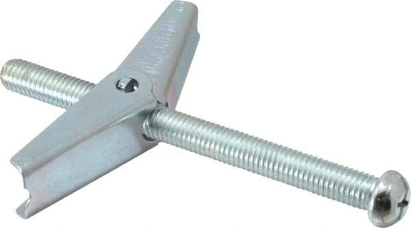 Value Collection - 1/2" Screw, 1/2" Diam, 6" Long, Toggle Bolt Drywall & Hollow Wall Anchor - 1/2" Drill, Zinc Plated, Steel, Use in Concrete, & Masonry, Hollow Tile, Plaster & Wallboard - A1 Tooling