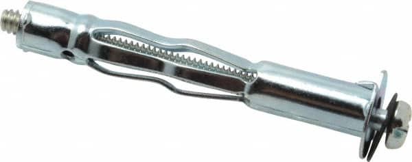 Value Collection - #10 to 24 Screw, 3/16" Diam, 2-1/2" Long, 3/4 to 1-3/16" Thick, Sleeve Drywall & Hollow Wall Anchor - 3/16" Drill, Zinc Plated, Steel, Use in Drywall - A1 Tooling