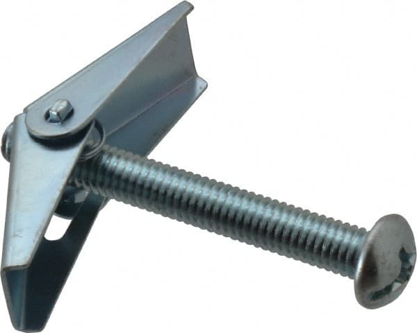 Value Collection - 3/8" Screw, 3/8" Diam, 3" Long, Toggle Bolt Drywall & Hollow Wall Anchor - 3/8" Drill, Zinc Plated, Steel, Use in Concrete, & Masonry, Hollow Tile, Plaster & Wallboard - A1 Tooling