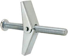 Value Collection - 3/8" Screw, 3/8" Diam, 4" Long, Toggle Bolt Drywall & Hollow Wall Anchor - 3/8" Drill, Zinc Plated, Steel, Use in Concrete, & Masonry, Hollow Tile, Plaster & Wallboard - A1 Tooling