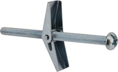 Value Collection - 3/8" Screw, 3/8" Diam, 6" Long, Toggle Bolt Drywall & Hollow Wall Anchor - 3/8" Drill, Zinc Plated, Steel, Use in Concrete, & Masonry, Hollow Tile, Plaster & Wallboard - A1 Tooling