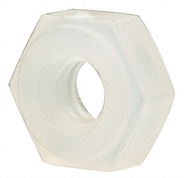 Made in USA - #2-56 UNC Nylon Right Hand Hex Nut - 4.57mm Across Flats, 1.78mm High, Uncoated - A1 Tooling