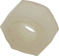 Made in USA - 1/4-20 UNC Nylon Right Hand Hex Nut - 10.8mm Across Flats, 5.97mm High, Uncoated - A1 Tooling