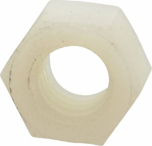 Made in USA - 3/8-16 UNC Nylon Right Hand Hex Nut - 14.22mm Across Flats, 8.38mm High, Uncoated - A1 Tooling