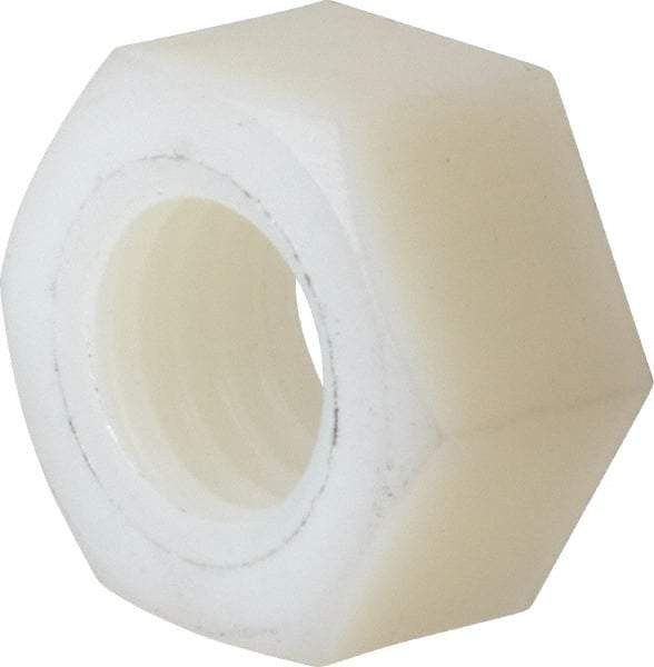 Made in USA - 1/2-13 UNC Nylon Right Hand Hex Nut - 3/4" Across Flats, 10.92mm High, Uncoated - A1 Tooling