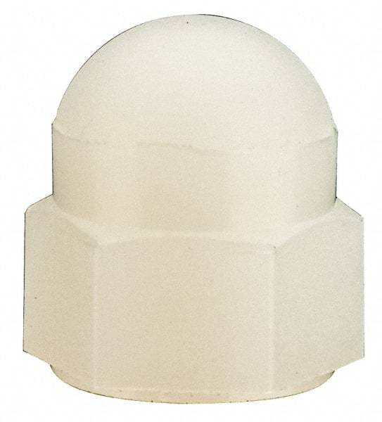 Made in USA - #10-24 UNC, 3/8" Width Across Flats, Uncoated Nylon Acorn Nut - 13/32" Overall Height - A1 Tooling