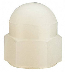 Made in USA - #10-24 UNC, 3/8" Width Across Flats, Uncoated Nylon Acorn Nut - 13/32" Overall Height - A1 Tooling