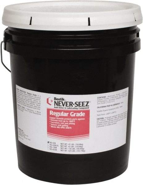 Bostik - 42 Lb Pail Extreme Pressure Anti-Seize Lubricant - Copper, -297 to 1,800°F, Silver Gray, Water Resistant - A1 Tooling