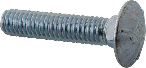 Value Collection - 5/16-18 UNC 1-1/2" Length Under Head, Standard Square Neck, Carriage Bolt - Grade 5 Steel, Zinc Trivalent Chromate Finish - A1 Tooling