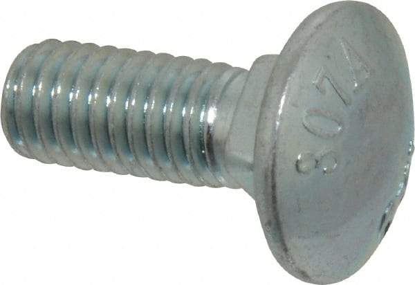 Value Collection - 3/8-16 UNC 1" Length Under Head, Standard Square Neck, Carriage Bolt - Grade 2 Steel, Zinc-Plated Finish - A1 Tooling