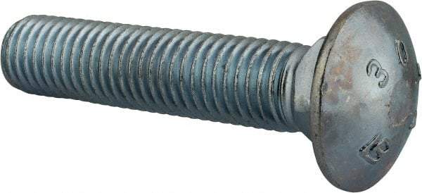 Value Collection - 5/8-11 UNC 3" Length Under Head, Standard Square Neck, Carriage Bolt - Grade 2 Steel, Zinc-Plated Finish - A1 Tooling