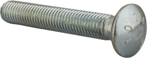 Value Collection - 5/8-11 UNC 4" Length Under Head, Standard Square Neck, Carriage Bolt - Grade 2 Steel, Zinc-Plated Finish - A1 Tooling