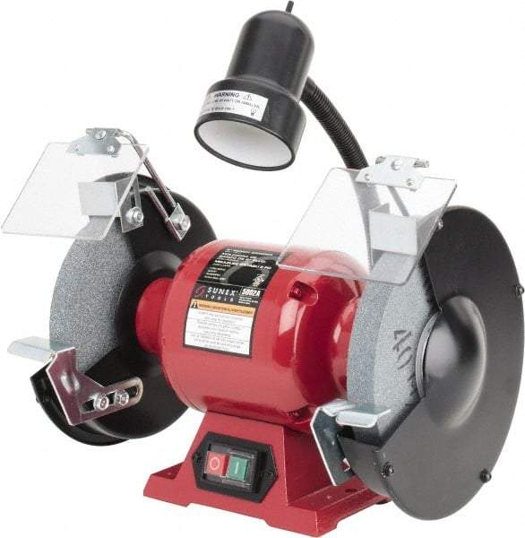 Sunex Tools - 8" Wheel Diam, 3/4 hp Grinder - 5/8" Arbor Hole Diam, 3,450 Max RPM, 115 Volts - A1 Tooling